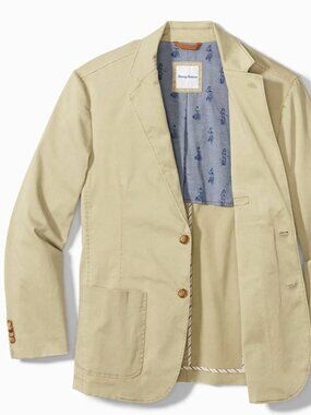 Tommy Bahama Boracay Blazer Khaki Medium | Island Style Stretch Jacket